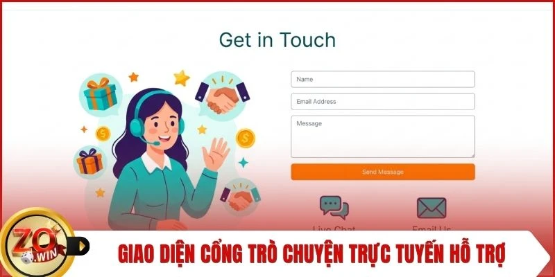 Giao diện cổng trò chuyện trực tuyến hỗ trợ