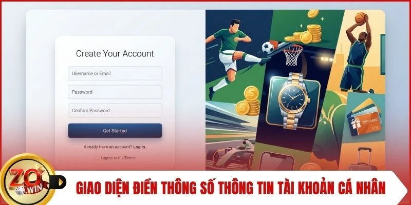 Giao diện điền thông số thông tin tài khoản cá nhân