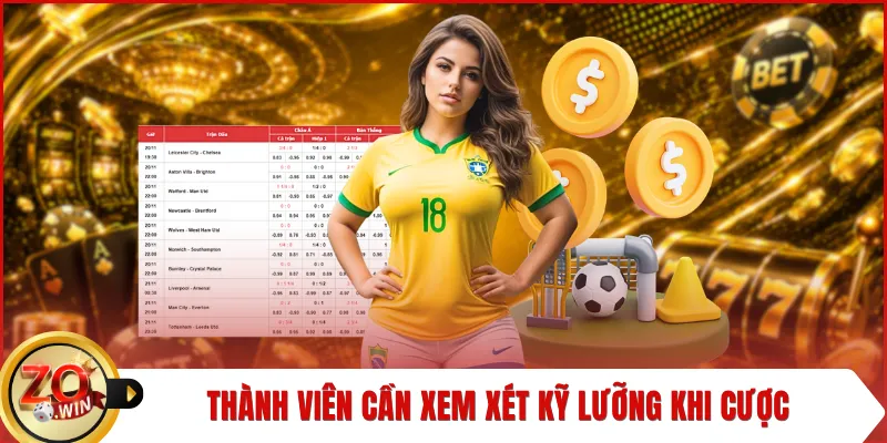 Thành viên cần xem xét kỹ lưỡng khi cược